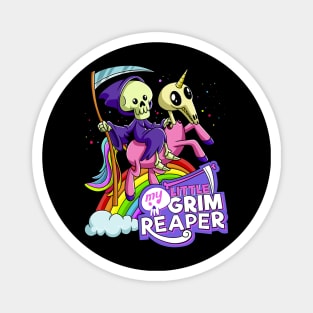 Cute Death My Little Grim Reaper and Unicorn skull Magnet